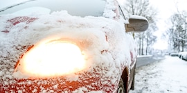 Auto sneeuw koplamp