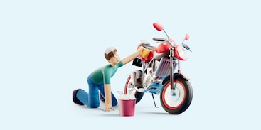 Matthijs wast rode motor