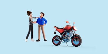 Twee personen naast een motor