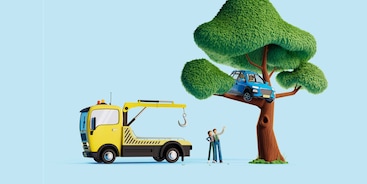 Takelwagen haalt auto van Roos en Matthijs uit de boom