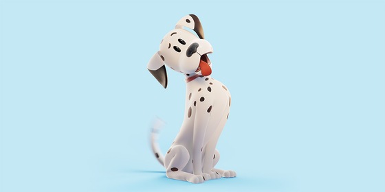 Vrolijke Dalmatier hond 3D